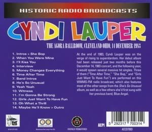 Cyndi Lauper - The Agora Ballroom, Cleveland, Ohio, 14 December 1983 (2015)