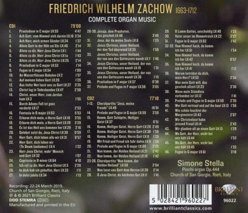 Simone Stella - Zachow: Complete Organ Music (2021) [Hi-Res]
