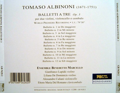 Benedetto Marcello Ensemble - Albinoni: Balletti a tre, Op.3 (2006) CD-Rip