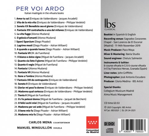 Manuel Minguillón & Carlos Mena - Per voi ardo (2021) [Hi-Res]