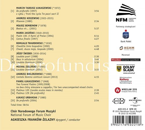 Paulina Boreczko-Wilczynska, Natalia Halicka, National Forum of Music Choir, Agnieszka Frankow-Zelazny - De profundis (2016) [Hi-Res]