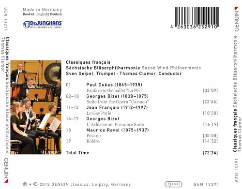 Thomas Clamor, Sächsische Bläserphilharmonie - Classiques français (2013) [Hi-Res]