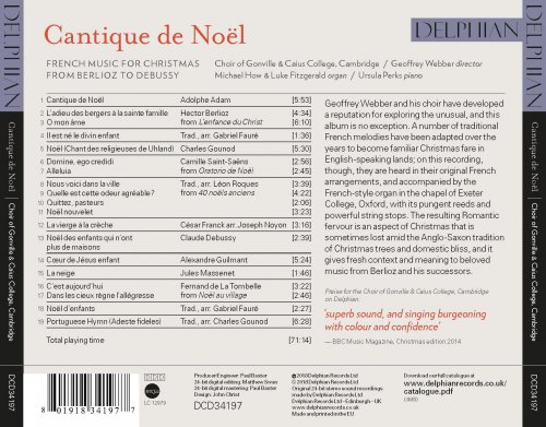 Choir of Gonville & Caius College, Cambridge & Geoffrey Webber - Cantique De Noël: French Music for Christmas from Berlioz To Debussy (2018) [Hi-Res]