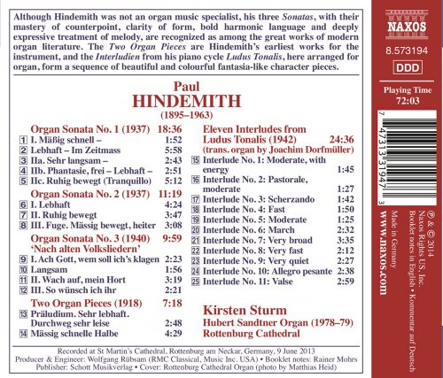 Kirsten Sturm - Hindemith: Works for Organ (2014) [Hi-Res]