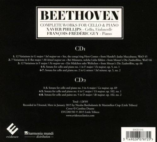 François-Frédéric Guy, Xavier Phillips - Beethoven: Complete Works for Cello & Piano (2015) [Hi-Res]