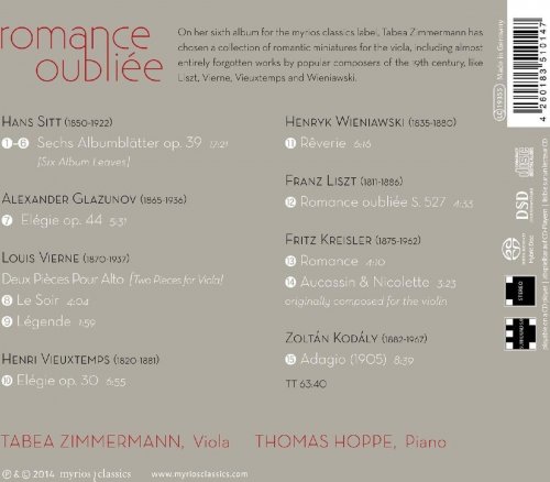 Tabea Zimmermann & Thomas Hoppe - Romance oubliée (2015) [Hi-Res]