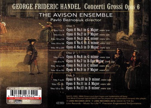 The Avison Ensemble, Pavlo Beznosiuk - Handel: Concerti Grossi Opus 6 (2010) [SACD]