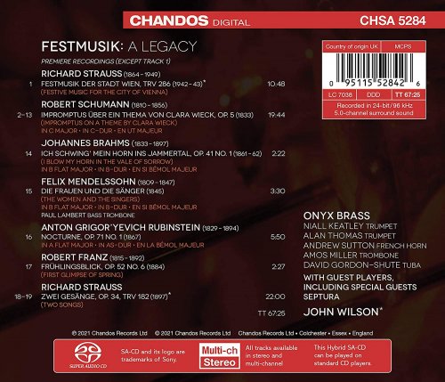 Onyx BrassSeptura & John Wilson - Festmusik: A Legacy (2021) [Hi-Res]