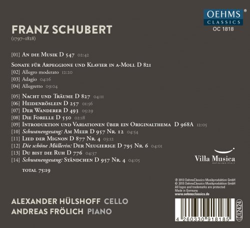 Andreas Frolich, Alexander Hulshoff - Schubert: Works for Cello & Piano (2015)