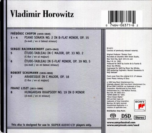 Vladimir Horowitz - Chopin, Rachmaninoff, Schumann, Liszt (1962) [1999 SACD]