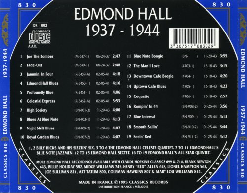 Edmond Hall - The Chronological Classics: 1937-1944 (1995)