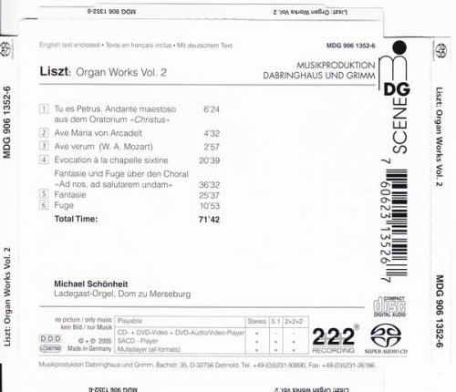 Michael Schoenheit at Ladegast Orgel, Dom zu Merseburg - Liszt: Organ Works. Vol.2 (2005) [SACD]