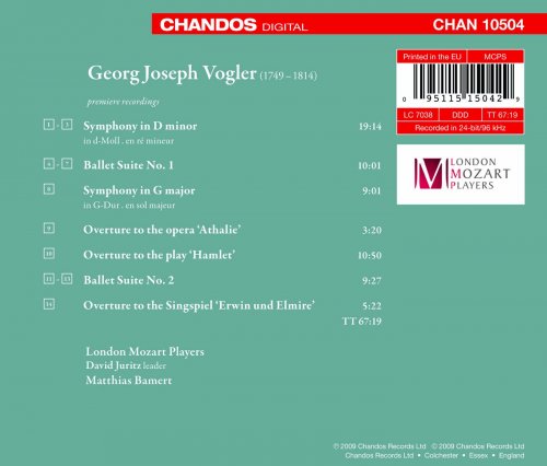 London Mozart Players, Matthias Bamert - Vogler: Symphonies, Overtures and Ballets (2009) [Hi-Res]