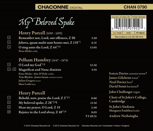 Iestyn Davies, James Gilchrist, David Stout, Neal Davies, Choir of St John’s College, Cambridge, St John’s Sinfonia, Andrew Nethsingha - My Beloved Spake (Anthems by Henry Purcell & Pelham Humfrey) (2012) [Hi-Res]