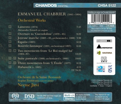 Orchestre de la Suisse Romande, Neeme Järvi - Neeme Jarvi conducts Chabrier (2013) [Hi-Res]