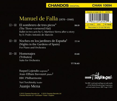 Jean-Efflam Bavouzet, Raquel Lojendio, BBC Philharmonic, Juanjo Mena - Manuel de Falla: Works for Stage and Concert Hall (2012) [Hi-Res]