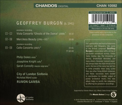 Philip Dukes, Josephine Knight, Sarah Connolly, City of London Sinfonia, Rumon Gamba - Geoffrey Burgon: Viola Concerto - Merciless Beauty - Cello Concerto (2010) [Hi-Res]