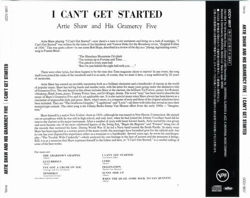 Artie Shaw And His Gramercy Five - I Can't Get Started (1954)