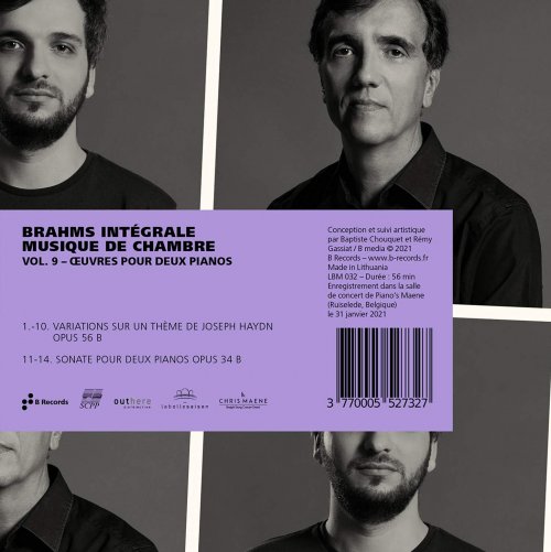 Éric Le Sage and Théo Fouchenneret - Brahms: Œuvres pour deux pianos (Intégrale musique de chambre), Vol. 9 (2021) [Hi-Res]