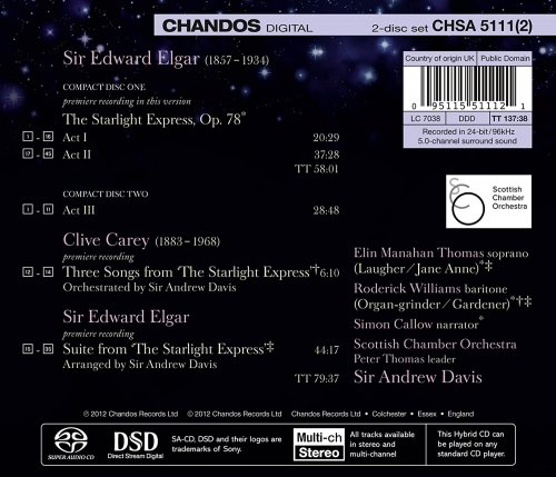 Elin Manahan Thomas, Roderick Williams, Simon Callow, Scottish Chamber Orchestra, Sir Andrew Davis - Elgar: The Starlight Express (2012) [Hi-Res]
