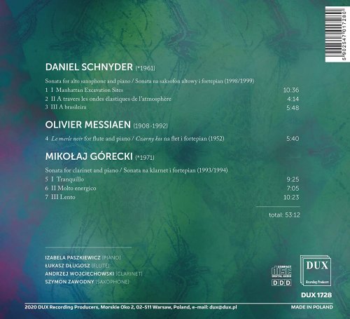 Izabela Paszkiewicz, Szymon Zawodny, Andrzej Wojciechowski, Łukasz Długosz - Górecki, Messiaen & Schnyder: Chamber Works (2021) [Hi-Res]
