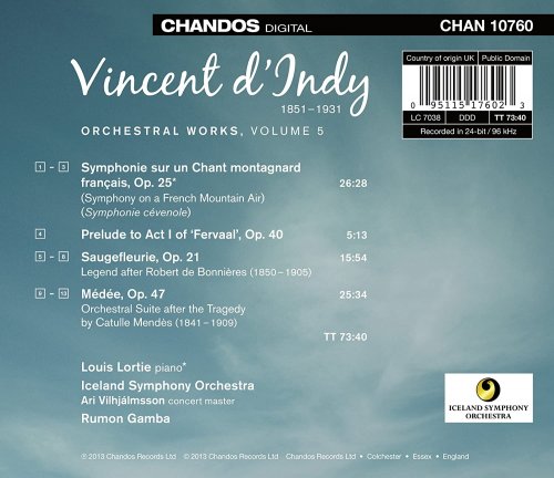 Louis Lortie, Iceland Symphony Orchestra, Rumon Gamba - Vincent d’Indy: Orchestral Works, Vol. 5 (2013) [Hi-Res]