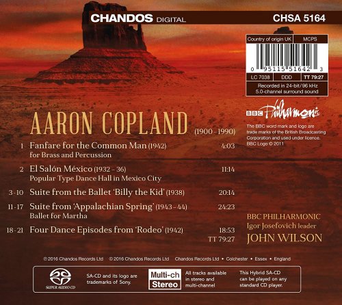 BBC Philharmonic, John Wilson - Copland: Orchestral Works, Vol. 1 - Ballets (2016) [Hi-Res]