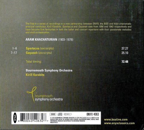 Bournemouth Symphony Orchestra, Kirill Karabits -  Khachaturian: Spartacus & Gayaneh (Excerpts) (2010) CD-Rip