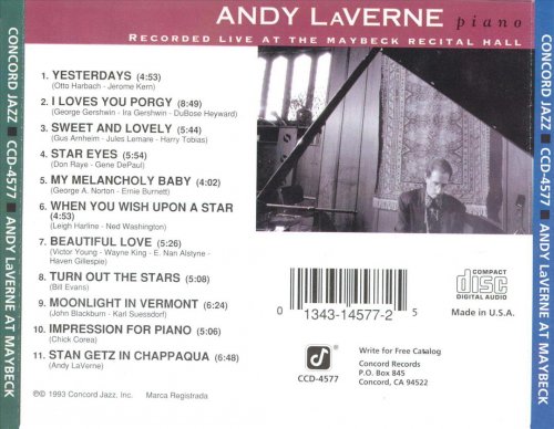 Andy LaVerne - Live at Maybeck Recital Hall, Vol. 28 (1993)