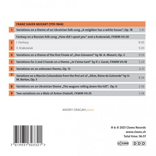 Andriy Dragan - Franz Xaver Mozart: Variations (2021) [Hi-Res]
