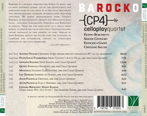 CelloPlayQuartet - Vivaldi, Tchaikovsky, Sollima, Queen, Metallica, Piazzolla: Barocko (2021)
