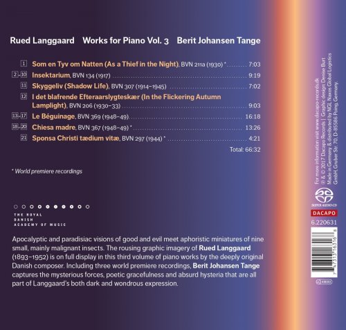 Berit Johansen Tange - Langgaard: Piano Works, Vol. 3 (2017) [Hi-Res]