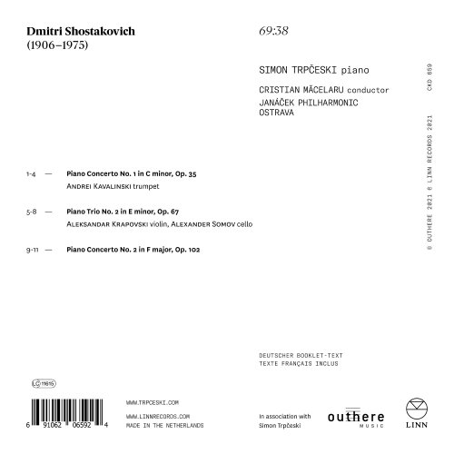 Simon Trpceski, Janacek Philharmonic Ostrava, Cristian Măcelaru - Shostakovich: Piano Concertos & Piano Trio No. 2 (2021) [Hi-Res]