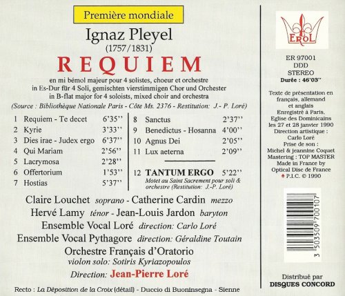 Jean-Pierre Loré - Ignaz Pleyel: Requiem (1990) CD-Rip