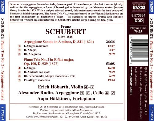 Erich Höbarth, Alexander Rudin, Aapo Häkkinen - Schubert: Piano Trio No.2; Arpeggione Sonata (2021) CD-Rip