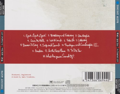 Tonight Alive - What Are You So Scared Of (2011/2012) {JAPAN, SICP 3688} [CD-Rip]