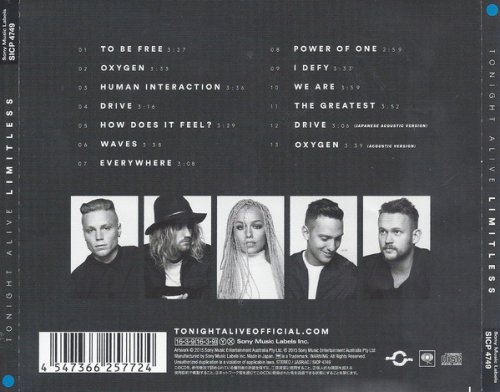 Tonight Alive - Limitless (2016) {JAPAN, SICP 4749} [CD-Rip]