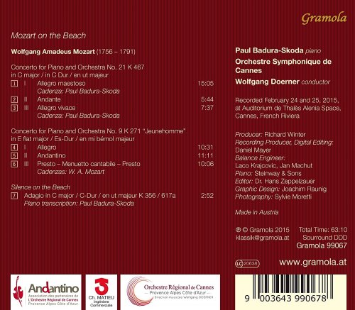 Paul Badura-Skoda, Orchestre Régional de Cannes PACA, Wolfgang Dörner - Mozart on the Beach (2015) [Hi-Res]