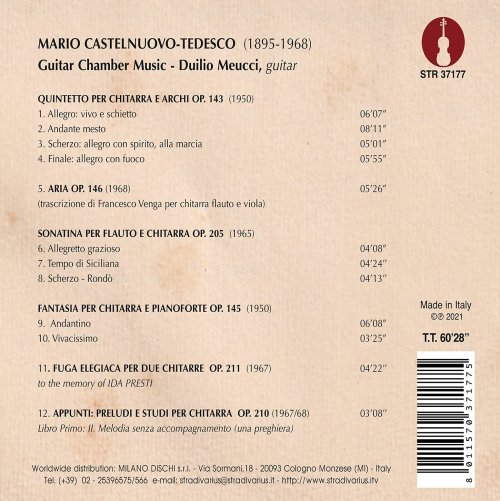 Antonella D'Andrea, Marco Salvio, Francesco Venga, Marina Pellegrino, Pietro Locatto, Quartetto Felix, Duilio Meucci - Castelnuovo-Tedesco: Guitar Chamber Music (2021) [Hi-Res]