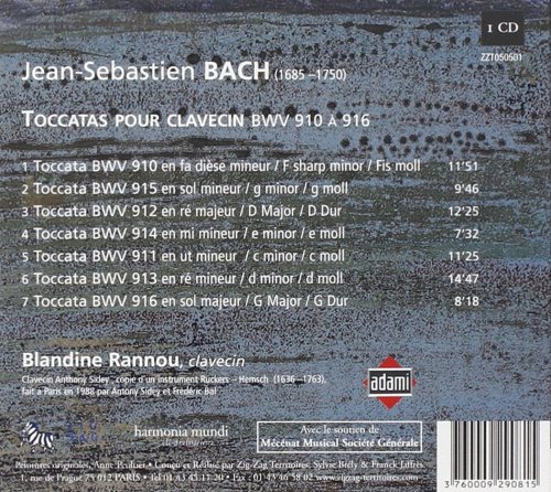 Blandine Rannou - Bach: Toccatas, BWV 910 - 916 (2005)