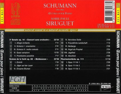 Marie-Paule Siruguet - Schumann: Concert sans orchestre Op. 14, Waldszenen Op. 82, 3 Phantasiestucke Op. 111 (1993)