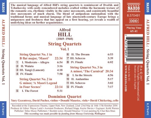 Dominion String Quartet - Alfred Hill: String Quartets, Vol. 1 (2007) CD-Rip
