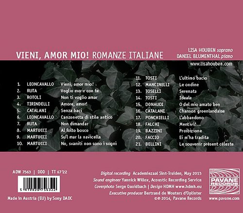 Lisa Houben, Daniel Blumenthal - Vieni, amor mio! - Romanze italiane (2014) [Hi-Res]