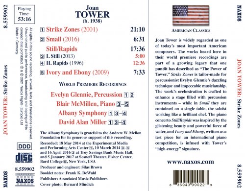 Evelyn Glennie, Blair McMillen, Albany Symphony Orchestra & David Alan Miller - Joan Tower: Strike Zones, Small, Still/Rapids & Ivory and Ebony (2021) [Hi-Res]