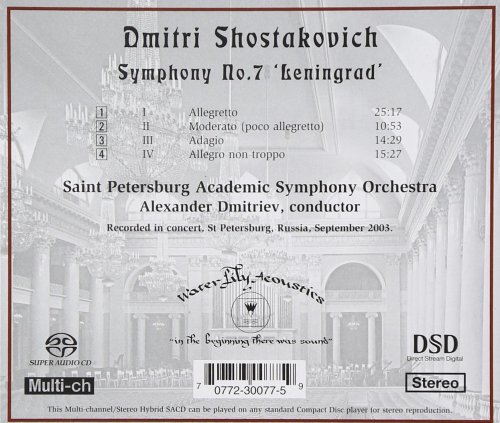 Saint Petersburg Academic Symphony Orchestra, Alexander Dmitriev - Shostakovich: Symphony 7 ‘Leningrad’ (2005) [SACD]