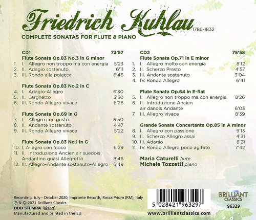 Caturelli Maria & Tozzetti Michele - Kuhlau: Complete Sonatas for Flute & Piano (2021) [Hi-Res]