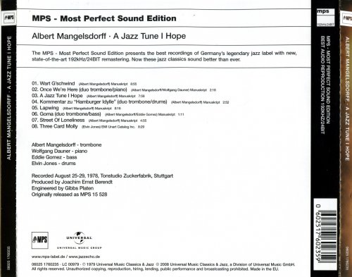 Albert Mangelsdorff - A Jazz Tune I Hope (1979) [2008]