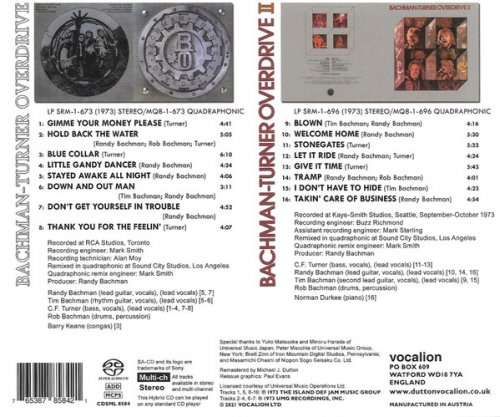 Bachman-Turner Overdrive - Bachman-Turner Overdrive & Bachman-Turner Overdrive II (1973) [2021 SACD]