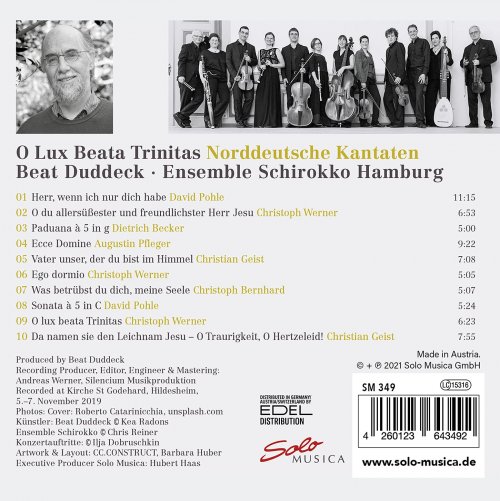Beat Duddeck & Ensemble Schirokko Hamburg - "O Lux Beata Trinitas" - Norddeutsche Kantaten des Frühbarock für Altus, Streicher und Basso continuo (2021) [Hi-Res]