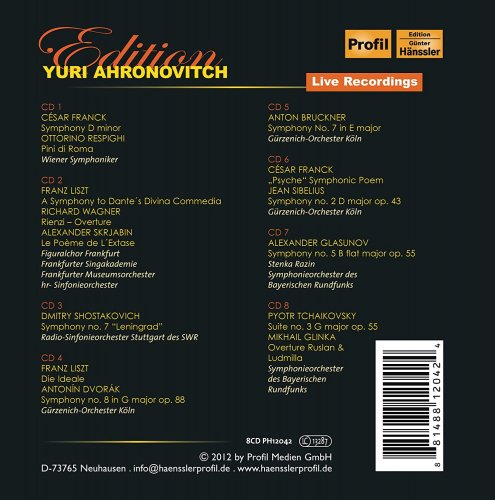 [b]Artist:[/b] Vienna Symphony Orchestra, Frankfurt Figuralchor, Frankfurt Radio Symphony Orchestra, Yuri Ahronovitch - Yuri Ahronovitch Edition (2012)